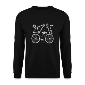 Fahrrad Bike Radsport Geschenk Radfahren Radteile - Unisex Pullover - Schwarz - Vorne - Alina (178cm) & Michal (187cm)