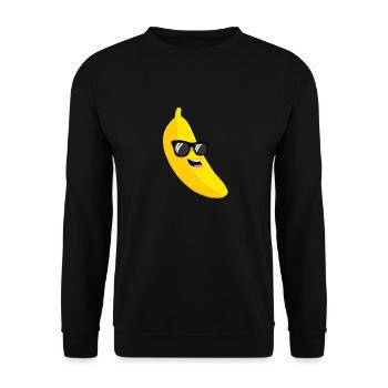 Team Banane lacht - Unisex Pullover - Schwarz - Vorne - Alina (178cm) & Michal (187cm)