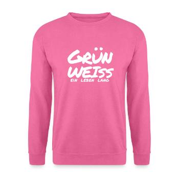 Grün Weiss Weiß ein leben Lang Geschenk Fußball - Unisex Pullover - Pink - Vorne