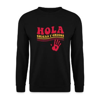 hola chicas y chicos - Unisex Sweatshirt - black - Front - Alina (178cm) & Michal (187cm)
