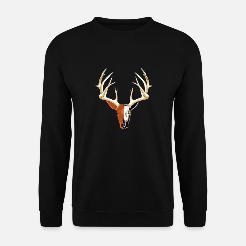 Hirschkopf mit Skull Fade - Unisex Pullover - Schwarz