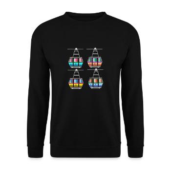 Cable car gondola cable car Seillieft Bergbahnen - Unisex Sweatshirt - black - Front - Alina (178cm) & Michal (187cm)