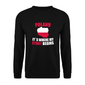 Poland - Unisex Sweatshirt - black - Front - Alina (178cm) & Michal (187cm)
