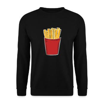 Frites Frites Fast-food Manger Faim Friandises - Sweat-shirt Unisexe - noir - Devant - Alina (178cm) & Michal (187cm)