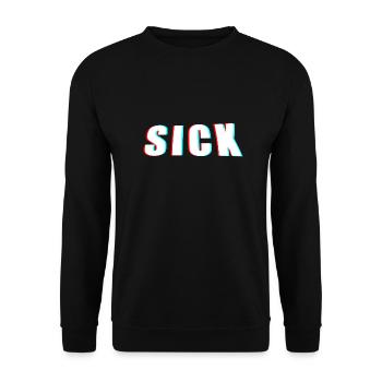 SICK SHIRTS - Unisex Sweatshirt - black - Front - Alina (178cm) & Michal (187cm)