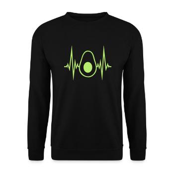 heartbeat avocado pulse frequency clipart fruit gemu - Unisex Sweatshirt - black - Front - Alina (178cm) & Michal (187cm)