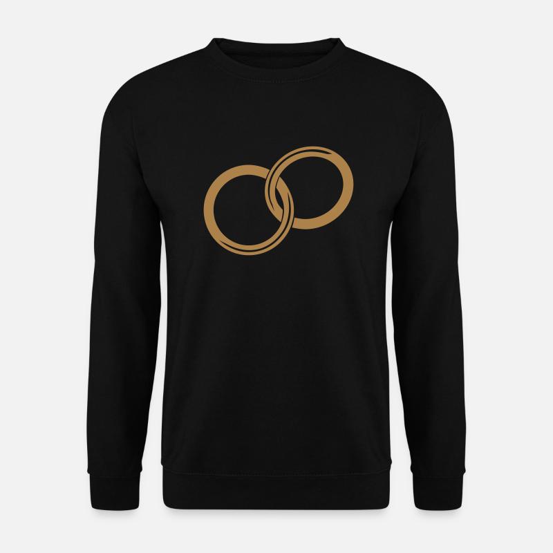 Eheringe // Goldene Ringe // Heiratsantrag // Zwei - Unisex Pullover - Schwarz