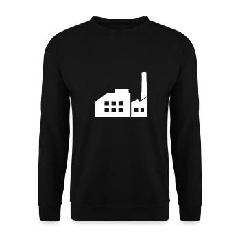 Une usine blanche dans la zone industrielle - Sweat-shirt Unisexe - noir - Devant - Alina (178cm) & Michal (187cm)
