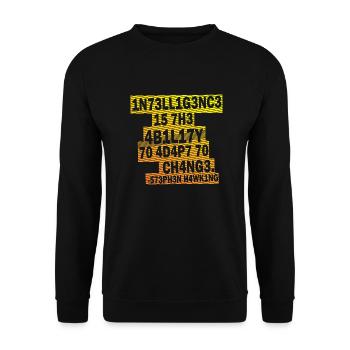 Stephen Hawking - Intelligence - Unisex Sweatshirt - black - Front - Alina (178cm) & Michal (187cm)