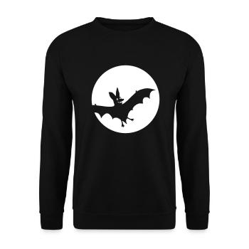 Fledermausmond - Unisex Pullover - Schwarz - Vorne - Alina (178cm) & Michal (187cm)