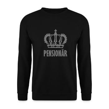 Pensionierung Spruch Krone Witzig silber Rente - Unisex Pullover - Schwarz - Vorne - Alina (178cm) & Michal (187cm)
