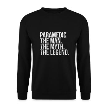 paramedic man myth legend - Unisex Sweatshirt - black - Front - Alina (178cm) & Michal (187cm)