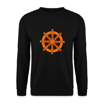 Dharma Rad, Chakra, Buddhismus, Glückssymbol, Yoga - Unisex Pullover - Schwarz - Vorne - Alina (178cm) & Michal (187cm)