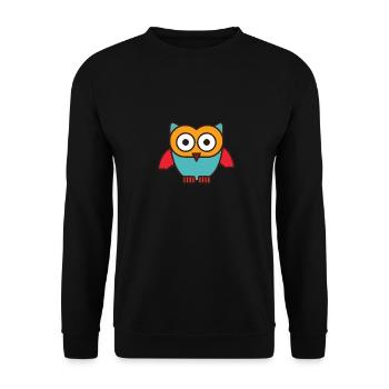 Owls Design - Cute Owl - Unisex Sweatshirt - black - Front - Alina (178cm) & Michal (187cm)