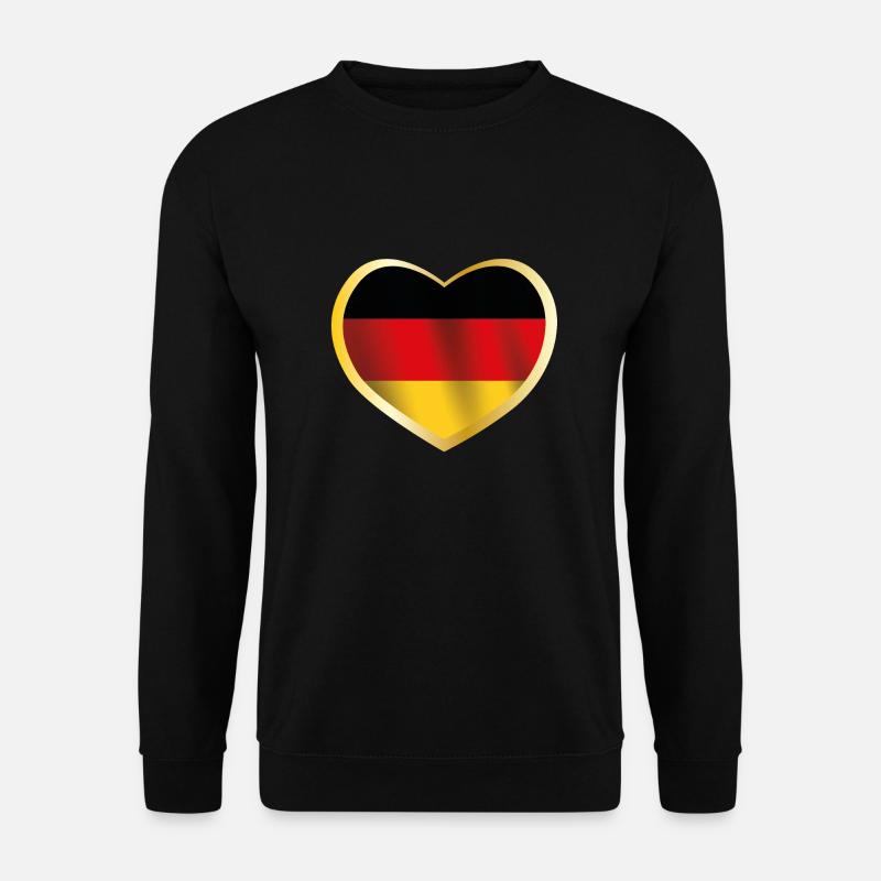 Deutschland Herz Deutsche Flagge Geschenk - Unisex Pullover - Schwarz