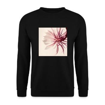 Minimalist flower watercolor beige - Unisex Sweatshirt - black - Front - Alina (178cm) & Michal (187cm)