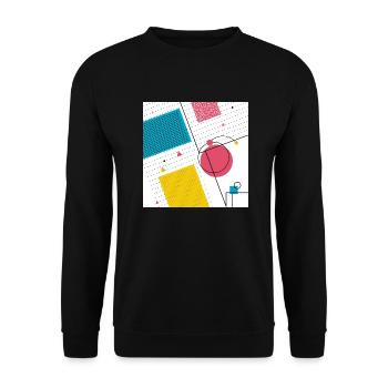 Farben Formen Abstrakt - Unisex Pullover - Schwarz - Vorne - Alina (178cm) & Michal (187cm)