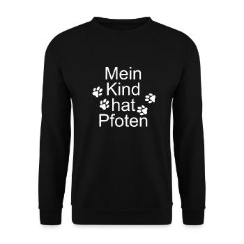 My child has paws - Unisex Sweatshirt - black - Front - Alina (178cm) & Michal (187cm)
