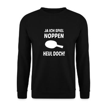 Tischtennis Noppen Spieler Geschenkidee - Unisex Pullover - Schwarz - Vorne - Alina (178cm) & Michal (187cm)