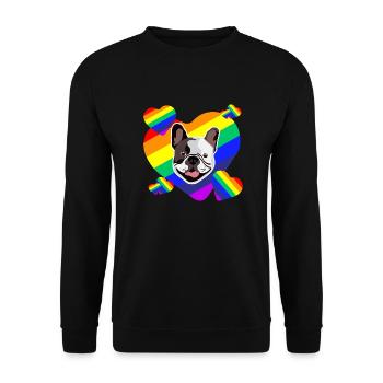 Favorite Dogs French Bulldog - Gift - Unisex Sweatshirt - black - Front - Alina (178cm) & Michal (187cm)