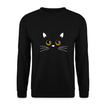 Cute black cat face - gift idea - Unisex Sweatshirt - black - Front - Alina (178cm) & Michal (187cm)
