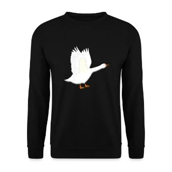 Gans ist sauer - Unisex Pullover - Schwarz - Vorne - Alina (178cm) & Michal (187cm)