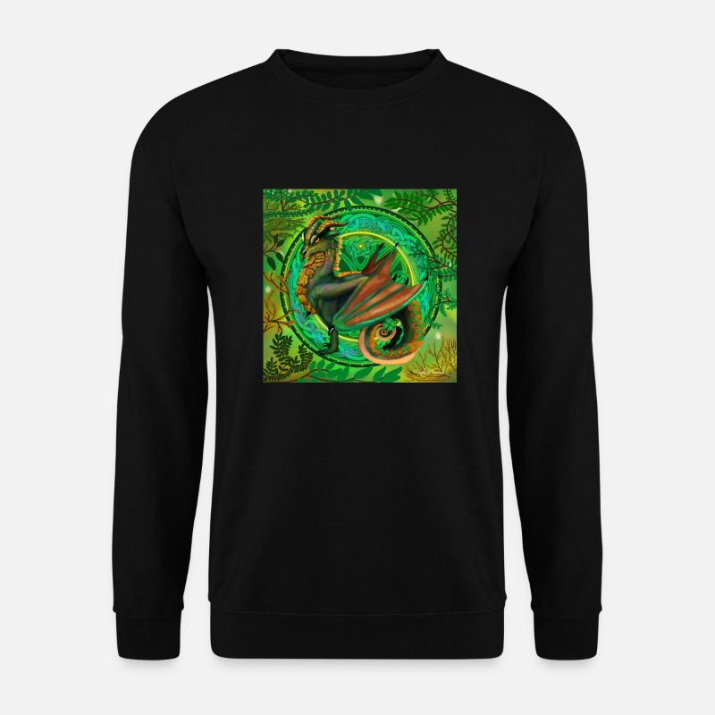 Waldgrüner Drache - Unisex Pullover - Schwarz