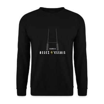 NEVER ENOUGH TESTS! - Word games - Unisex Sweatshirt - black - Front - Alina (178cm) & Michal (187cm)
