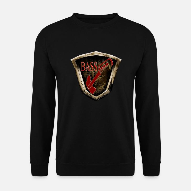 Bass Gitarre in Goldrahmen - Unisex Pullover - Schwarz