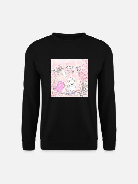 Spring is in the Air - Osterhase - Unisex Pullover - Schwarz