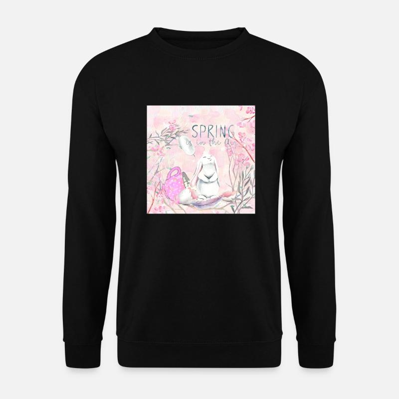 Spring is in the Air - Osterhase - Unisex Pullover - Schwarz