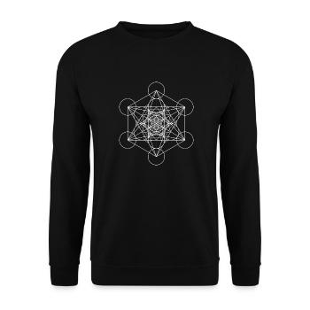 Metatrons Würfel - Unisex Pullover - Schwarz - Vorne - Alina (178cm) & Michal (187cm)