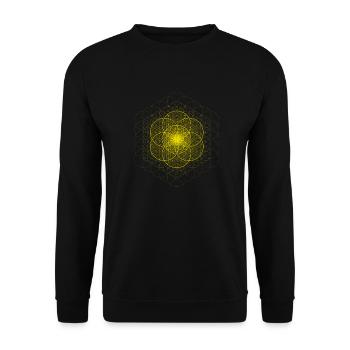 Samen des Lebens mit Blume des Lebens - Unisex Pullover - Schwarz - Vorne - Alina (178cm) & Michal (187cm)