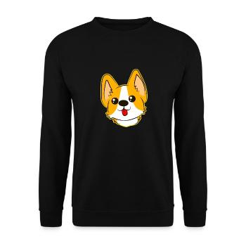 niedlicher Hund mit Zunge - Unisex Pullover - Schwarz - Vorne - Alina (178cm) & Michal (187cm)