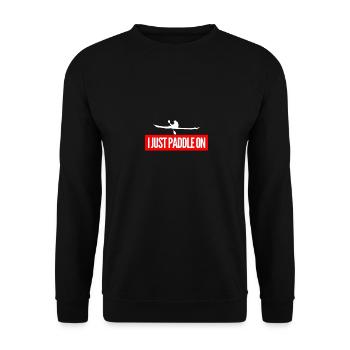 Kajak Kanu kaufen fahren Wassersport Geschenkidee - Unisex Pullover - Schwarz - Vorne - Alina (178cm) & Michal (187cm)