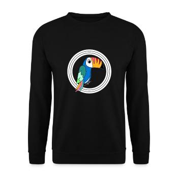 i love tukans - cute bird toucan - Unisex Sweatshirt - black - Front - Alina (178cm) & Michal (187cm)