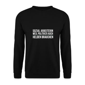 Travailleur social Assistante sociale - Sweat-shirt Unisexe - noir - Devant - Alina (178cm) & Michal (187cm)