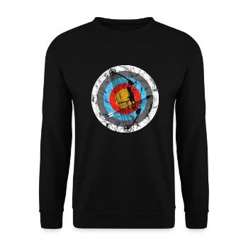 Archery Target Compound Bow Gift - Unisex Sweatshirt - black - Front - Alina (178cm) & Michal (187cm)