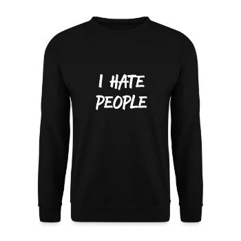 Je déteste les gens Je déteste les gens Tout le monde - Sweat-shirt Unisexe - noir - Devant - Alina (178cm) & Michal (187cm)