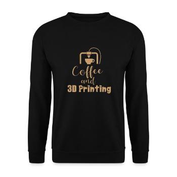 Coffe and 3D Printing - Gift Idea - Unisex Sweatshirt - black - Front - Alina (178cm) & Michal (187cm)
