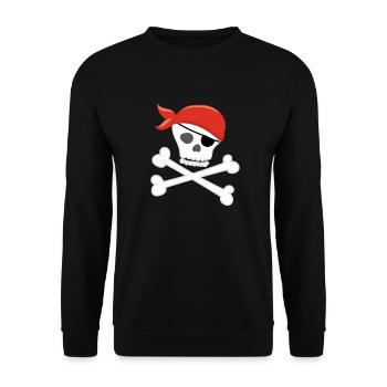 PIRATE - Unisex Pullover - Schwarz - Vorne - Alina (178cm) & Michal (187cm)