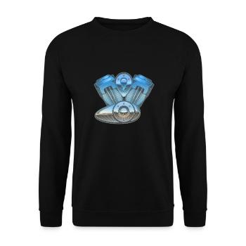 Moteur - bloc moteur - Sweat-shirt Unisexe - noir - Devant - Alina (178cm) & Michal (187cm)