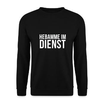 Hebamme Geschenk für Hebammen T-Shirt - Unisex Pullover - Schwarz - Vorne - Alina (178cm) & Michal (187cm)