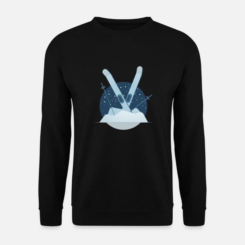 Skifahren, Ski - Unisex Pullover - Schwarz