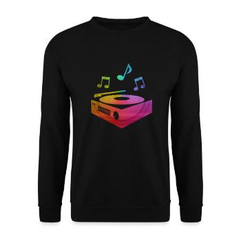 Plattenspieler - Unisex Pullover - Schwarz - Vorne - Alina (178cm) & Michal (187cm)