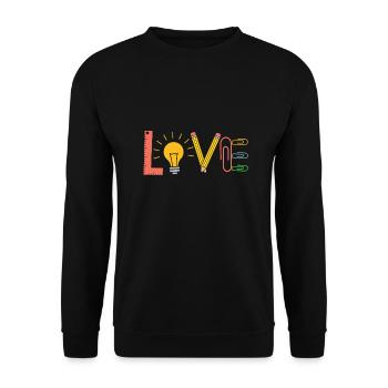 Lehrer Lehramt Lehrerin T-Shirt Geschenkidee - Unisex Pullover - Schwarz - Vorne - Alina (178cm) & Michal (187cm)
