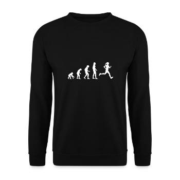 Evolution Läuferin Running T-Shirt - Unisex Pullover - Schwarz - Vorne - Alina (178cm) & Michal (187cm)