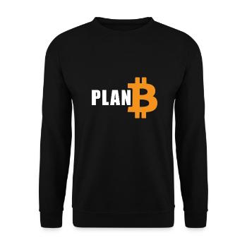 Plan Bitcoin - Unisex Sweatshirt - black - Front - Alina (178cm) & Michal (187cm)