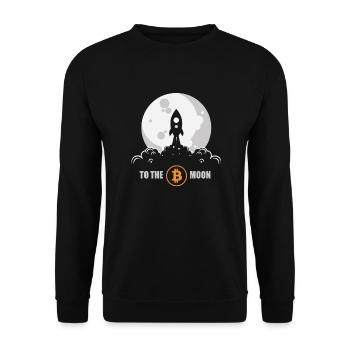 Bitcoin Rocket - Unisex Sweatshirt - black - Front - Alina (178cm) & Michal (187cm)