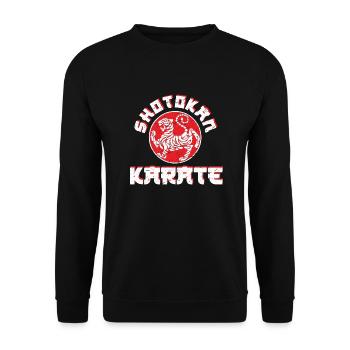Beautiful Shotokan Karate Tiger design in red & white - Unisex Sweatshirt - black - Front - Alina (178cm) & Michal (187cm)